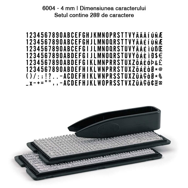 Set de litere pentru stampile Trodat 6004 Caracter 4 mm