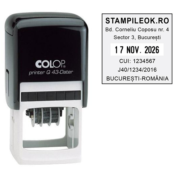 Stampila Datiera Colop Printer Q43 Dimensiune: 43 x 43 mm