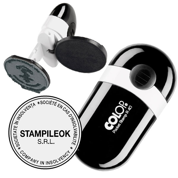 Stampile Insolventa Colop Pocket R40 Diametru 40 mm