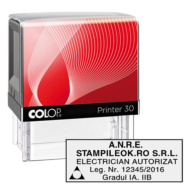 Stampile ANRE Electrician Autorizat Colop Printer P30 Dimensiuni 47 x 18 mm