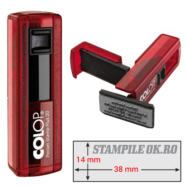 Stampile Dreptunghiulare Colop Pocket Stamp Plus 20 Dimensiune: 38 x 14 mm